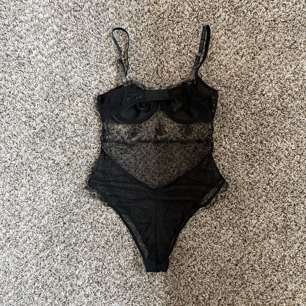 Victoria's Secret Black Lace Lingerie Bodysuit - Medium - Picture 2 of 5
